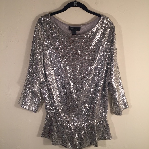 St. John Tops - St. John Preplum Sequin Top